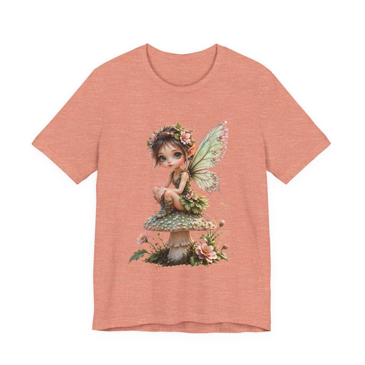 Fairy Mushroom Tee — Cute Woodland Fairy Sitting on Toadstool Graphic T-Shirt
