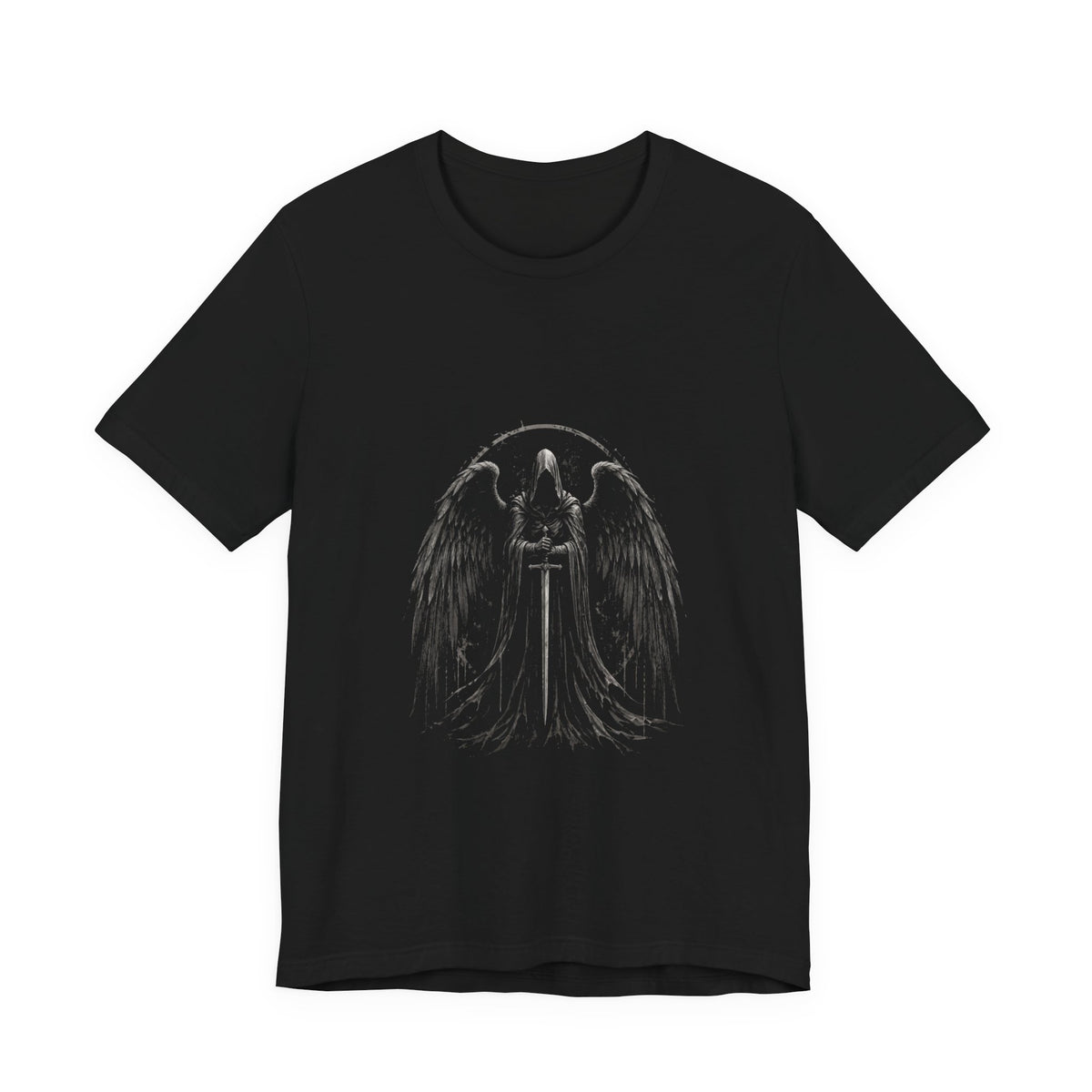 Guaediand Angel Wings Tee — Gothic Guardian Angel Short Sleeve Shirt