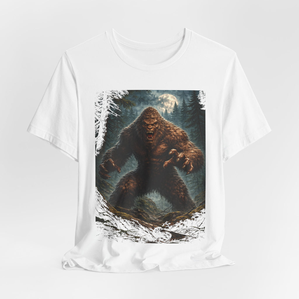 Bigfoot Monster Graphic T-Shirt — Sasquatch Forest Night Tee