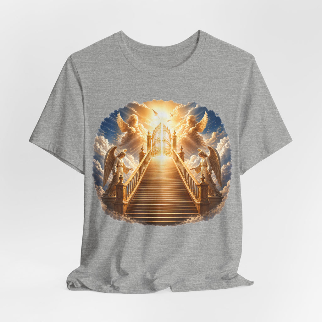 Heavenly Golden Stairway T‑Shirt — Angelic Gates Spiritual Tee