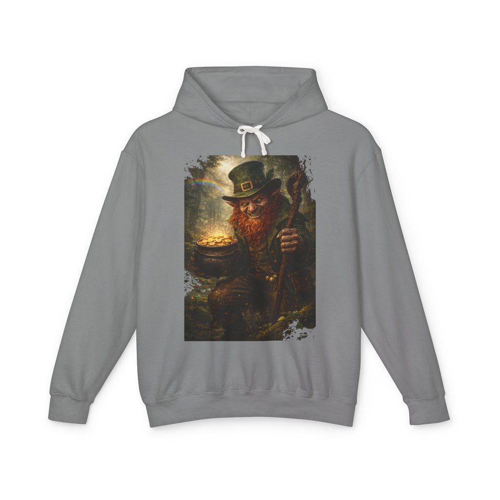 St. Patrick’s Day Leprechaun Hoodie — Vintage Pot of Gold Illustration