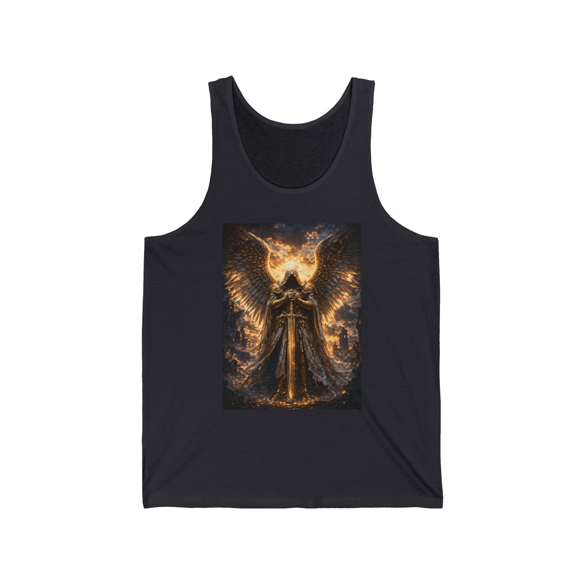 Angel of Light Graphic Tank Top — Fiery Angel Wing Spiritual Art Tank