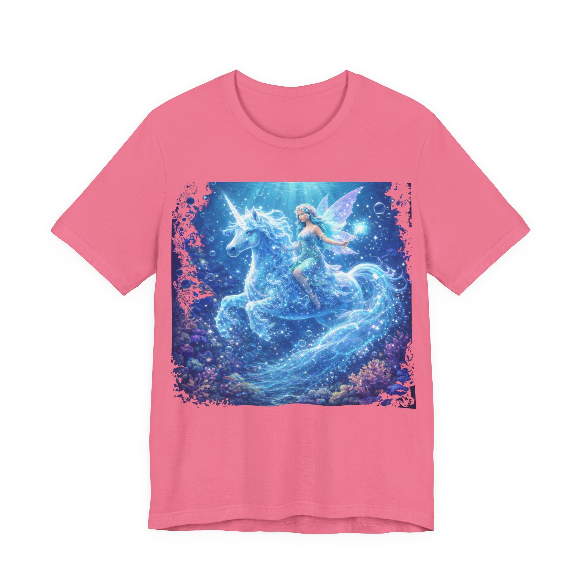 Mystical Blue Unicorn & Fairy Tee — Fantasy Magic Horse T-Shirt