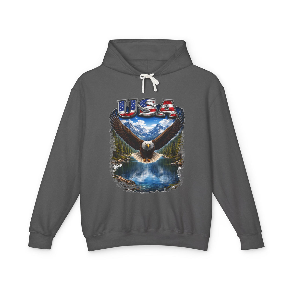 USA Eagle Hoodie — Patriotic Bald Eagle Graphic Hooded Sweatshirt