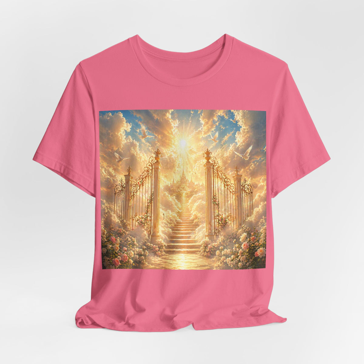 Heavenly Gates Graphic Tee — Celestial Stairs & Sunlight T-Shirt