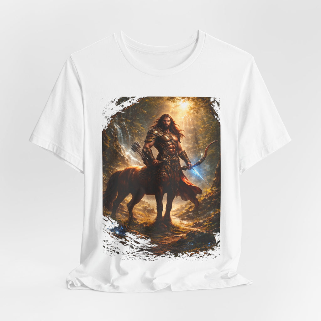 Centaur Warrior Fantasy T‑Shirt — Mythic Forest Battle Graphic Tee