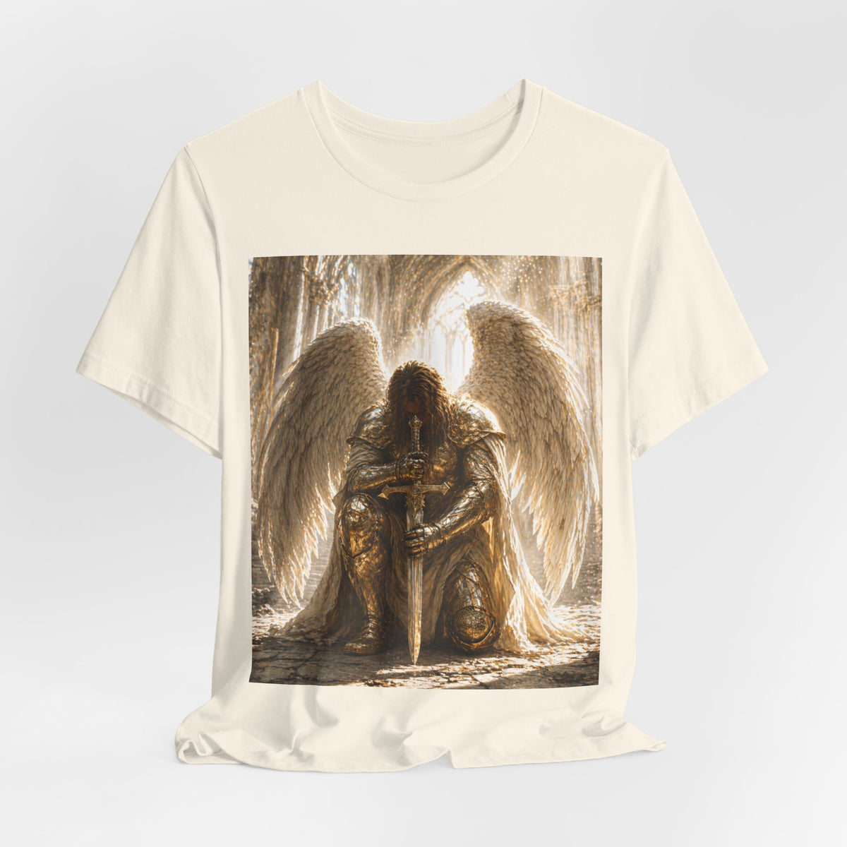 Guardian Angel Graphic Tee — Praying Winged Warrior T-Shirt