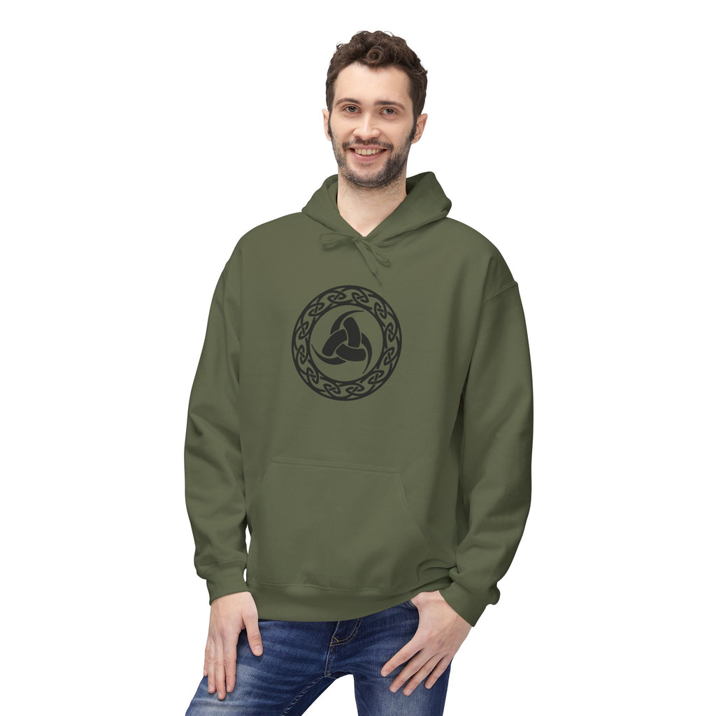Viking Helm Knot Hoodie — Norse Valknut Symbol -The Triple Horn of Odin – The Horn Triskelion