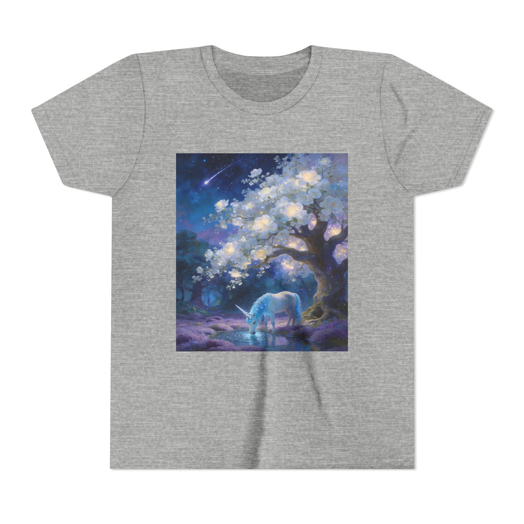Youth Tee — Dreamy Moonlit Deer & Blossom Tree Graphic