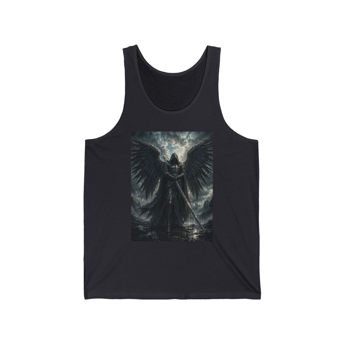 Dark Angel Graphic Tank Top — Gothic Warrior Winged Art Tee