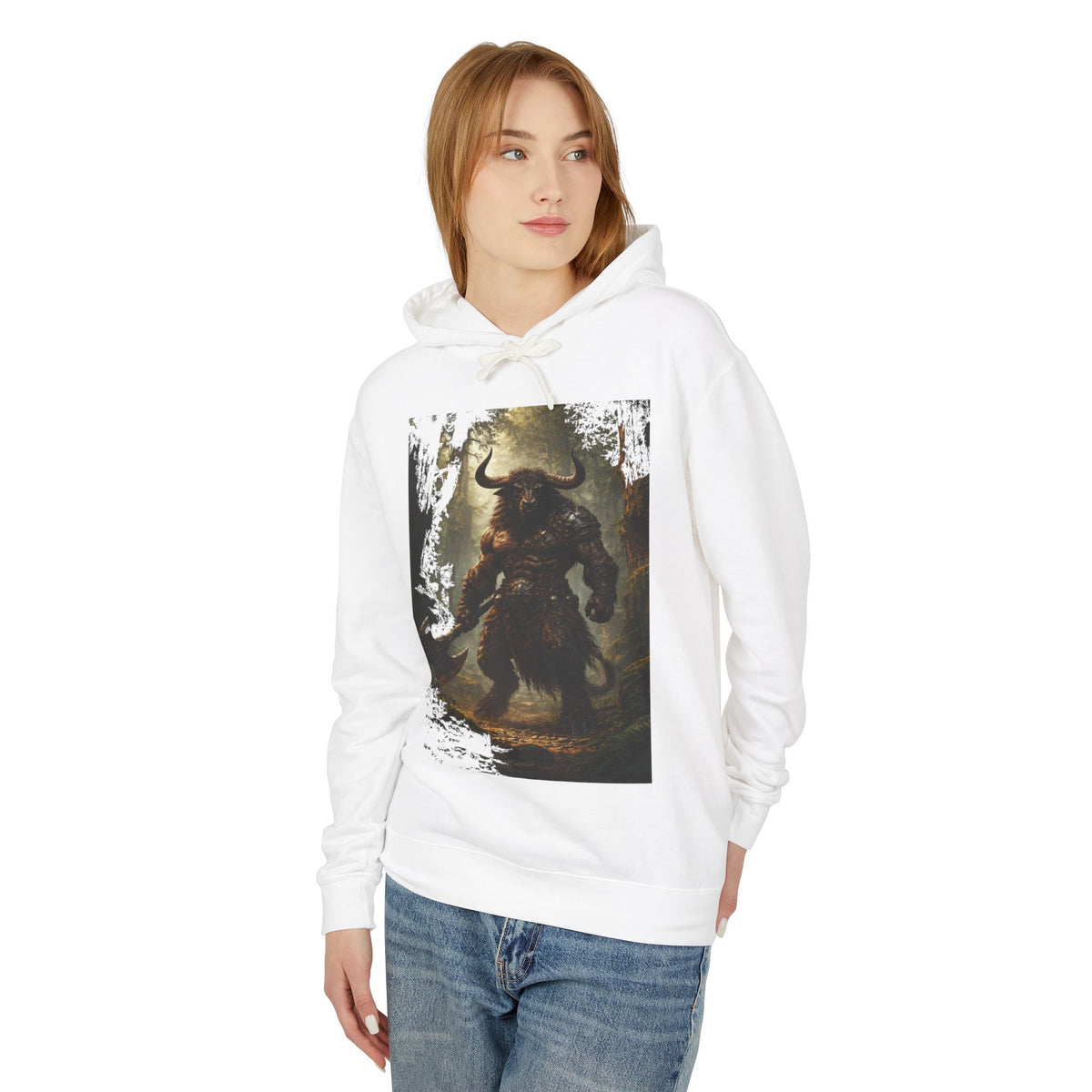 Minotaur Warrior Hoodie — Mythic Fantasy Graphic Sweatshirt
