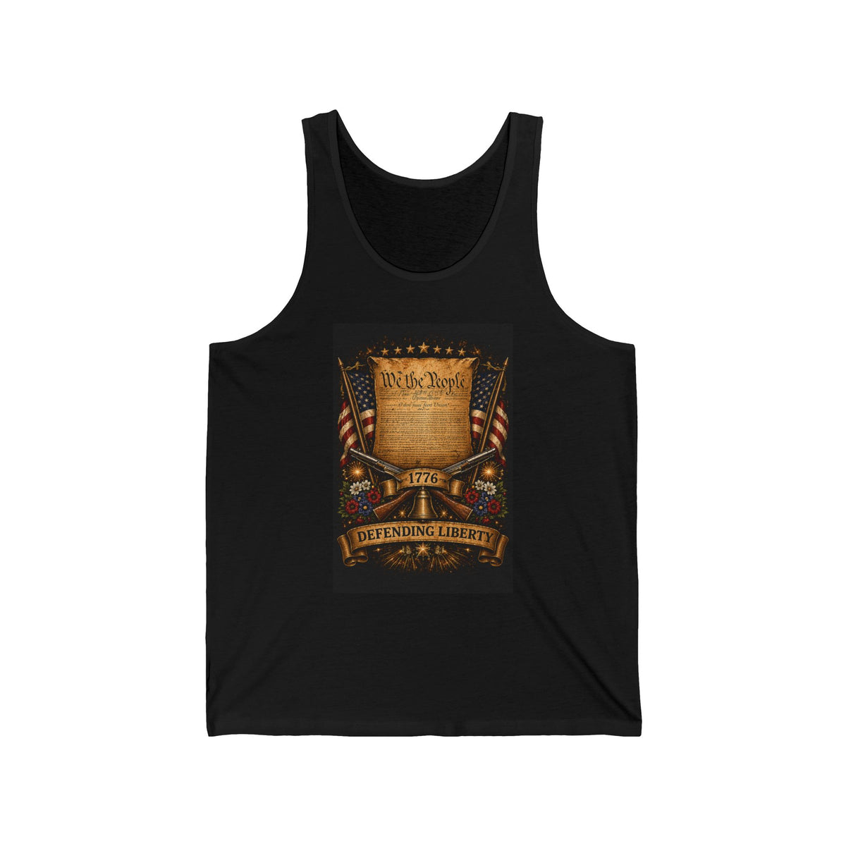 Patriotic "We the People" Tank Top — Defending Liberty American Flag Muscle Tee