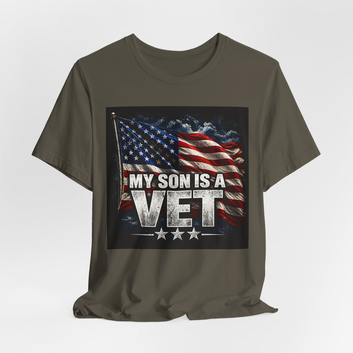 My Son Is A Vet T‑Shirt — Patriotic American Flag Tee for Proud Parents
