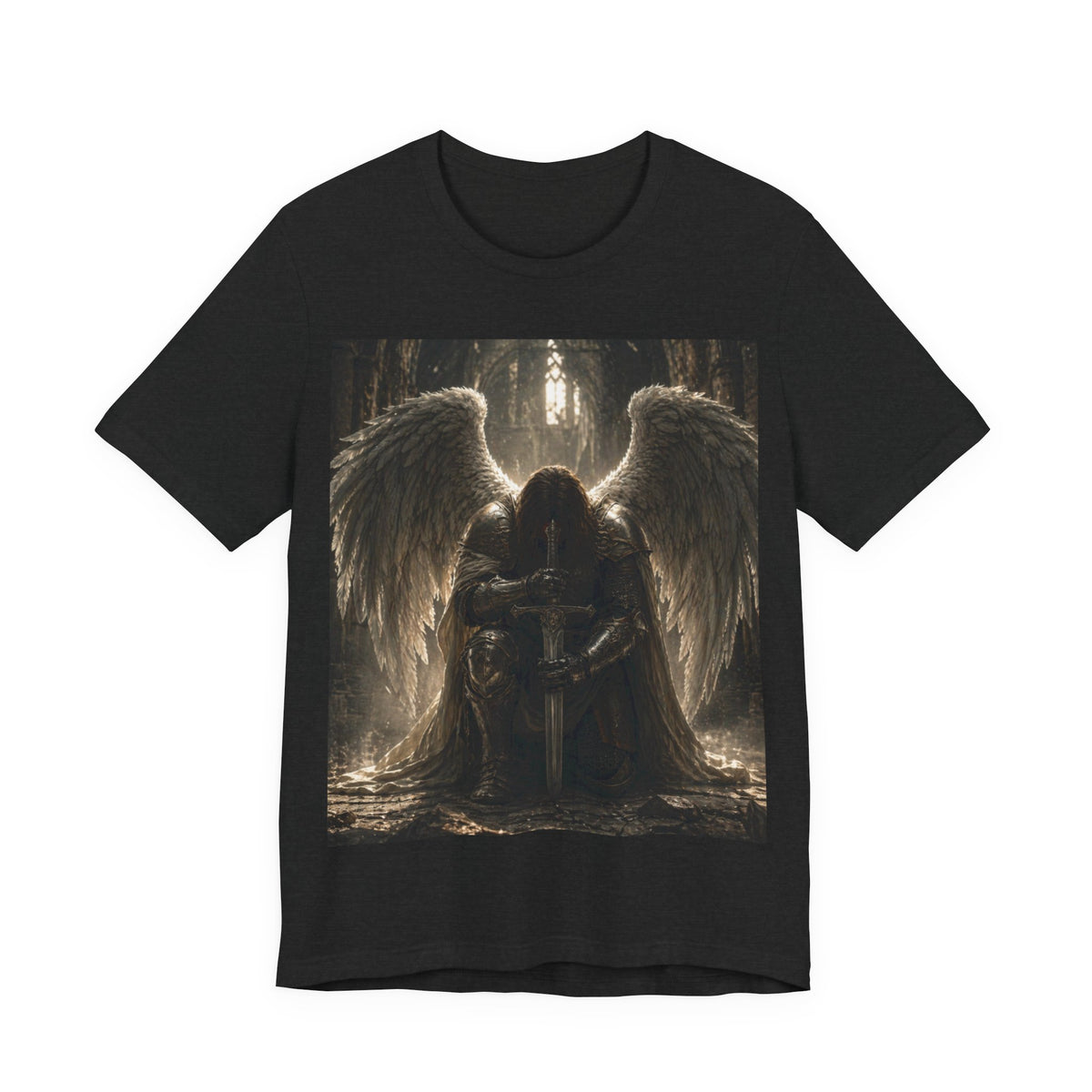 Dark Angel Graphic Tee — Gothic Winged Angel Art T-Shirt