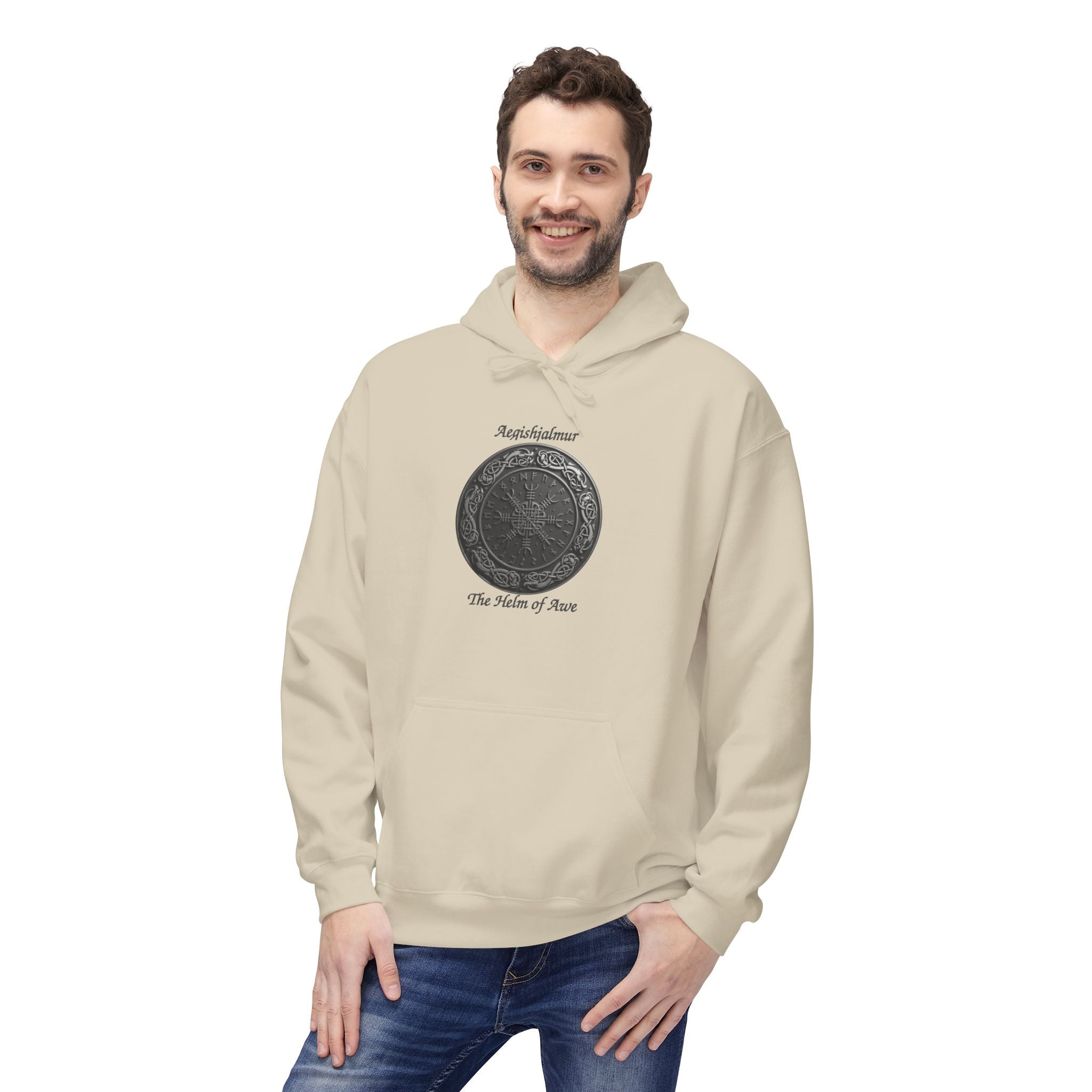 Aegishjalmur The Helm of Awe and Terror – Viking Symbols of protection Hoodie —