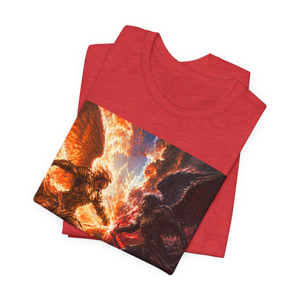 Angel vs Demon Battle T-Shirt — Fiery Fantasy Art Graphic Tee