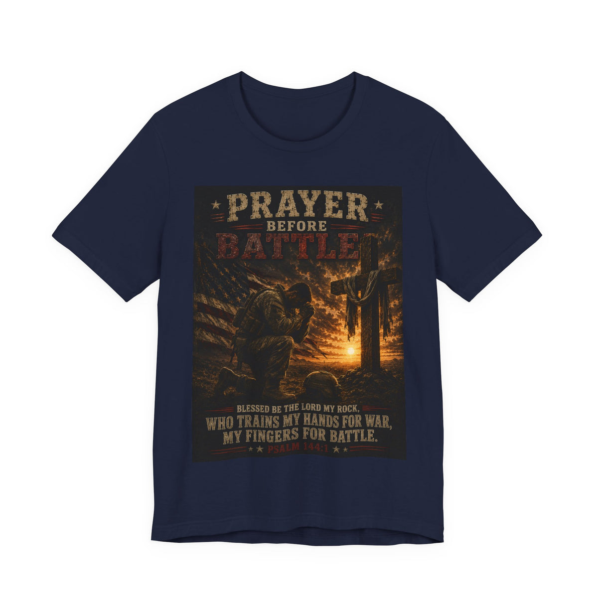 Prayer Before Battle T-Shirt — Christian Military Faith Tee