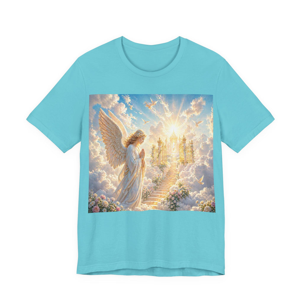 Heavenly Angel Stairway T-Shirt — Serene Christian Faith Tee