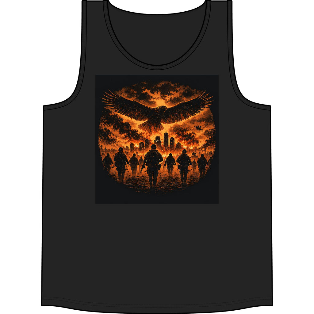 Band Tank Top — 'The Concert' Silhouette Tour Tank with Fiery Eagle Design