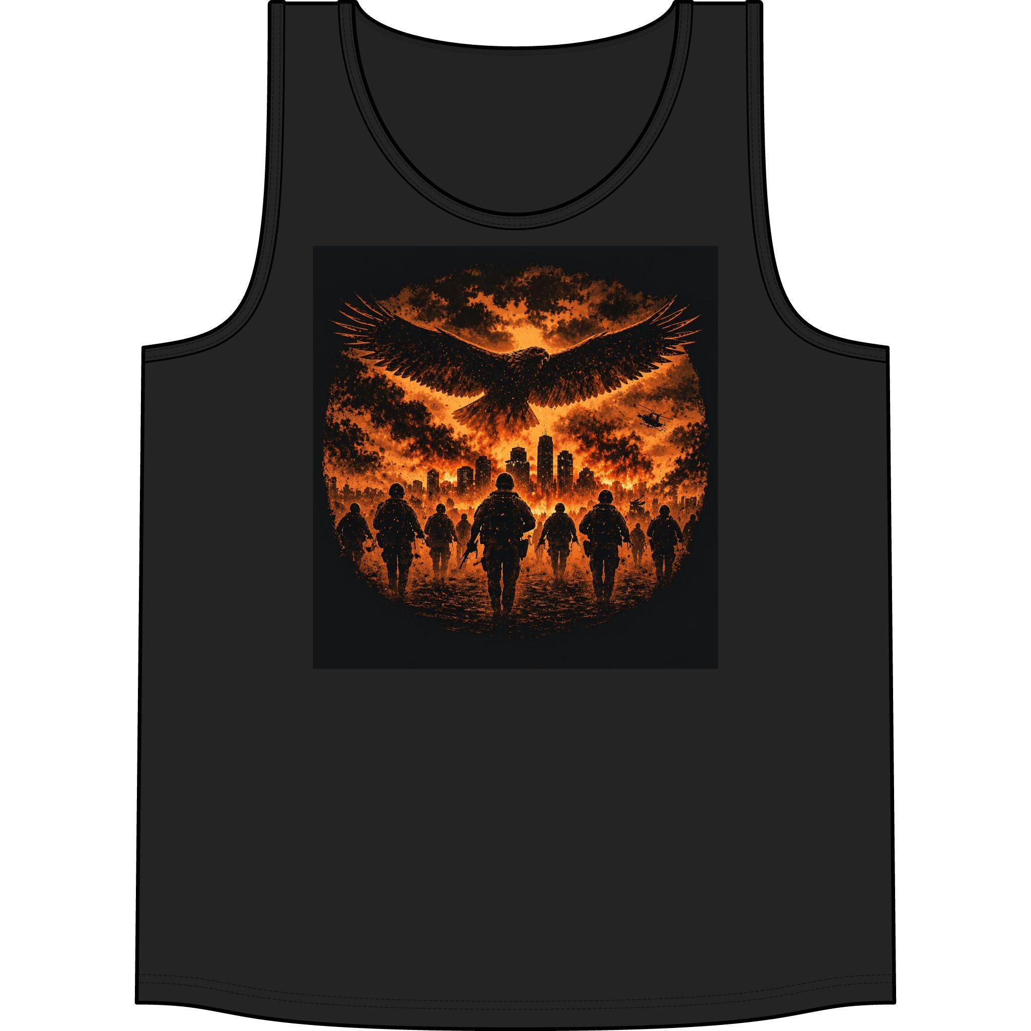 Band Tank Top — 'The Concert' Silhouette Tour Tank with Fiery Eagle Design