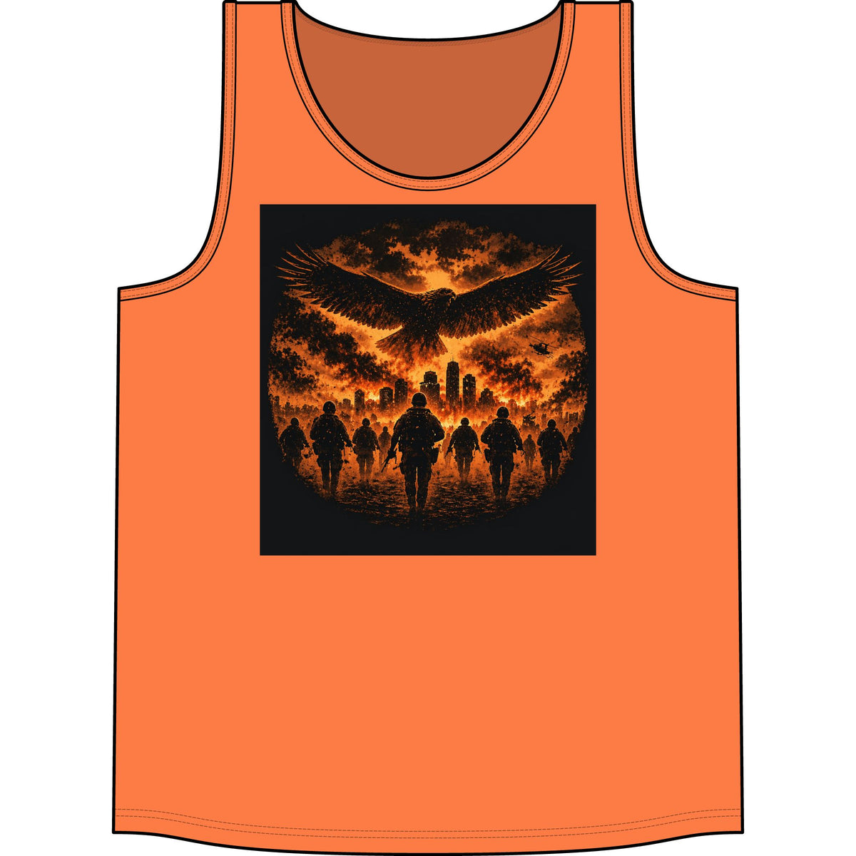 Band Tank Top — 'The Concert' Silhouette Tour Tank with Fiery Eagle Design