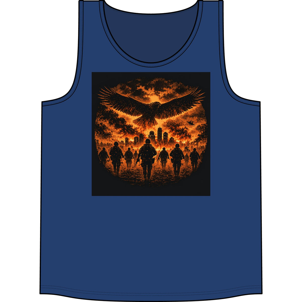 Band Tank Top — 'The Concert' Silhouette Tour Tank with Fiery Eagle Design
