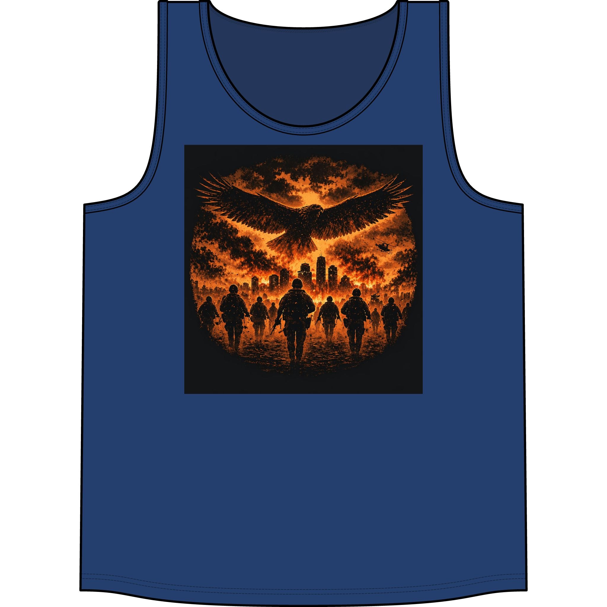 Band Tank Top — 'The Concert' Silhouette Tour Tank with Fiery Eagle Design