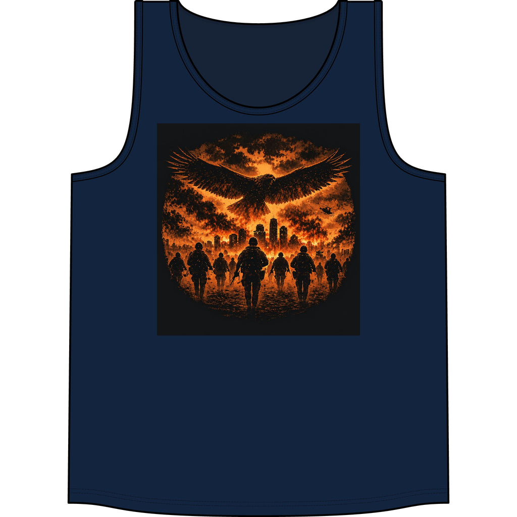 Band Tank Top — 'The Concert' Silhouette Tour Tank with Fiery Eagle Design