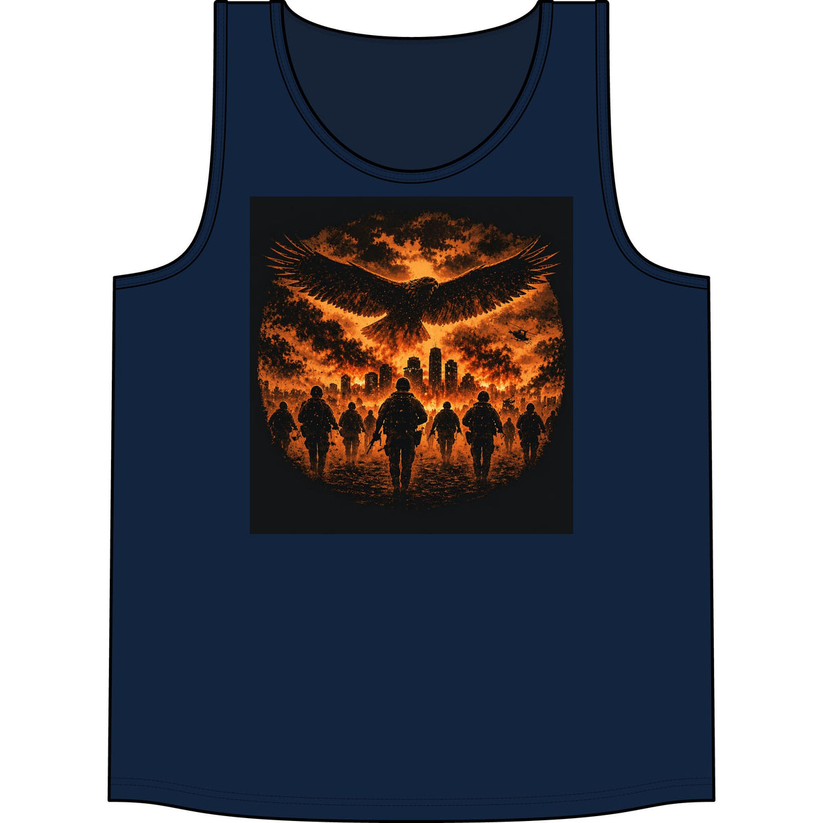 Band Tank Top — 'The Concert' Silhouette Tour Tank with Fiery Eagle Design