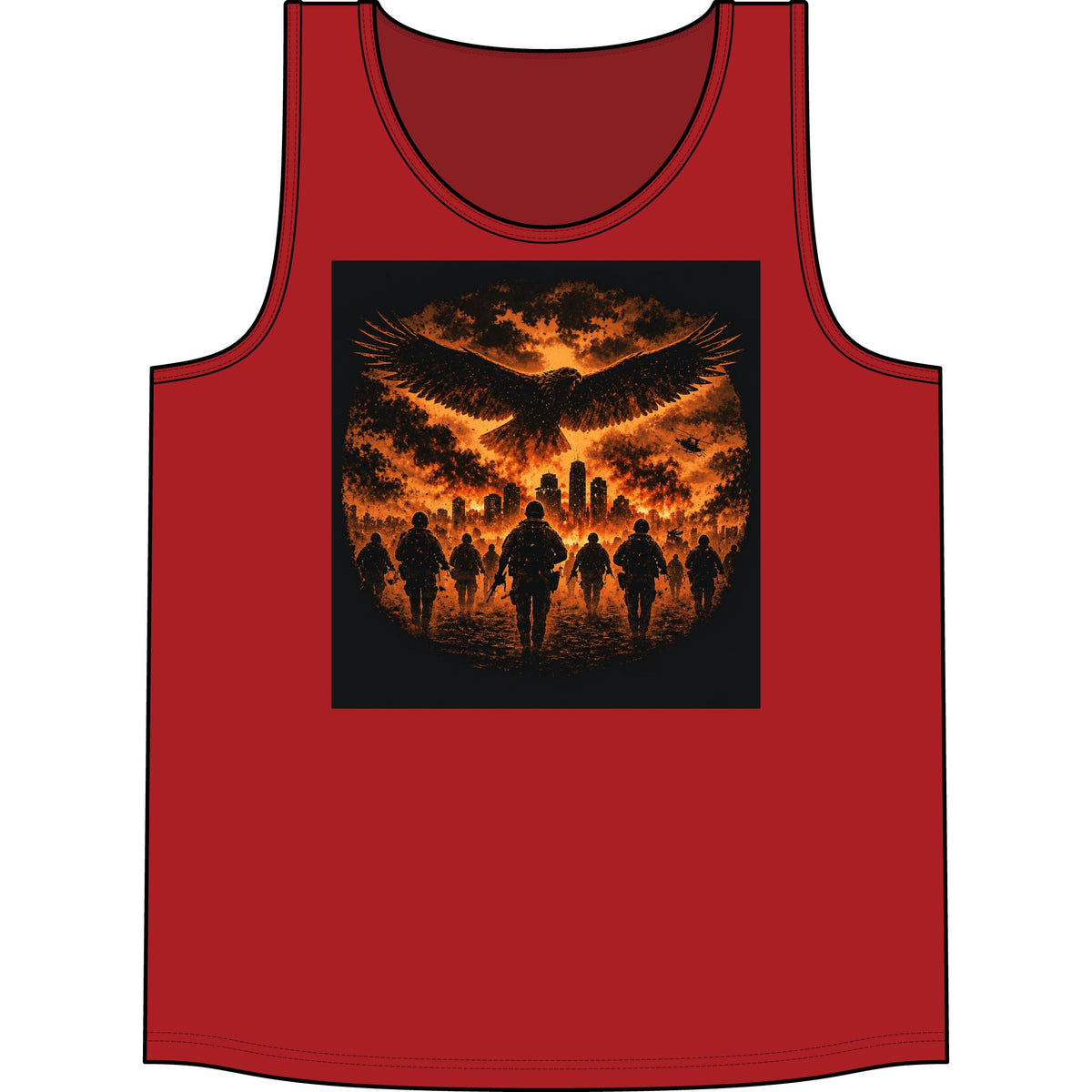 Band Tank Top — 'The Concert' Silhouette Tour Tank with Fiery Eagle Design