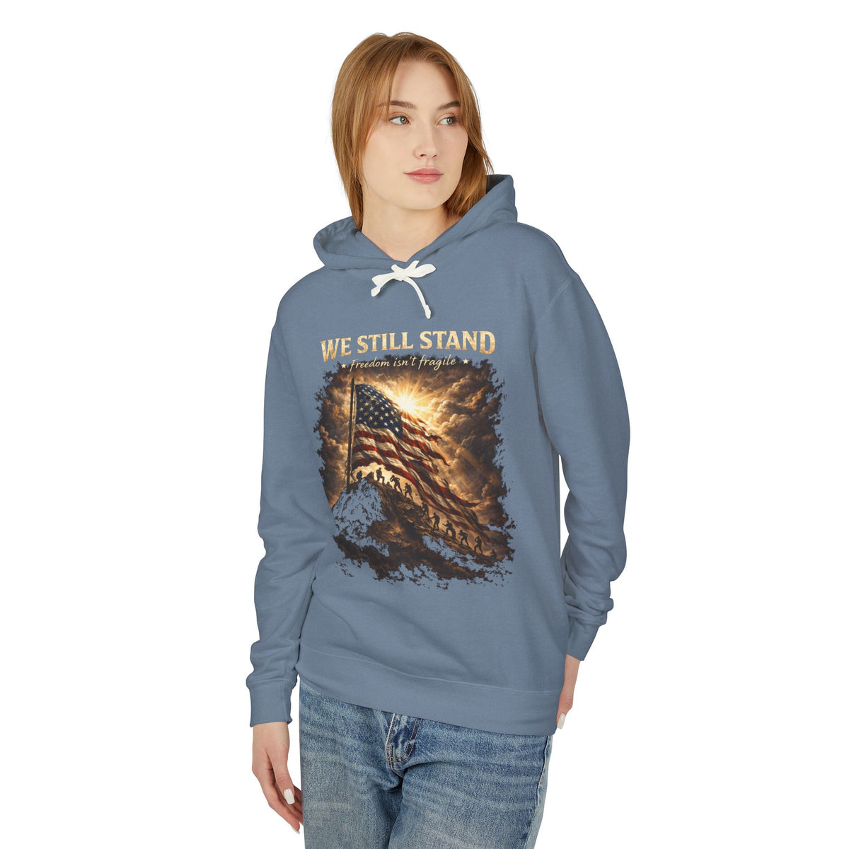 Patriotic "We Still Believe" Hoodie — American Flag Vintage Graphic