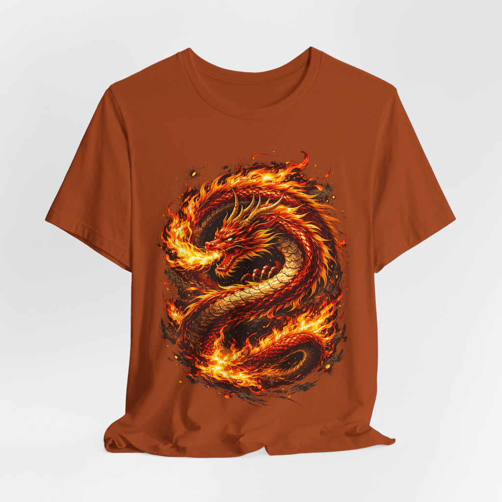 Flaming Dragon T-Shirt — Fiery Eastern Dragon Graphic Tee