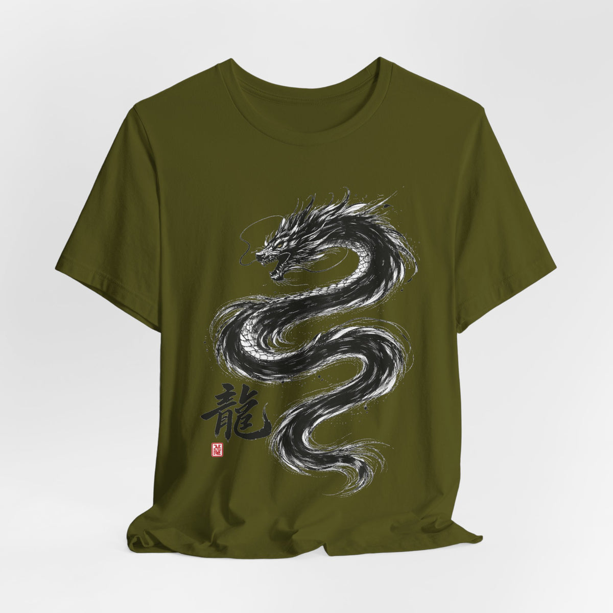 Dragon Brushstroke Tee — Asian Ink Dragon T-Shirt