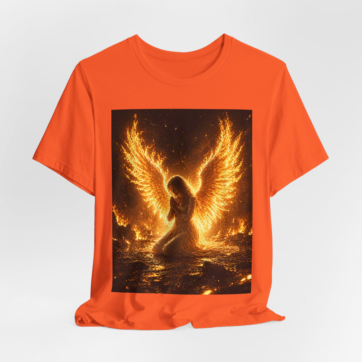 Phoenix Angel Tee — Fiery Winged Angel Graphic T-Shirt