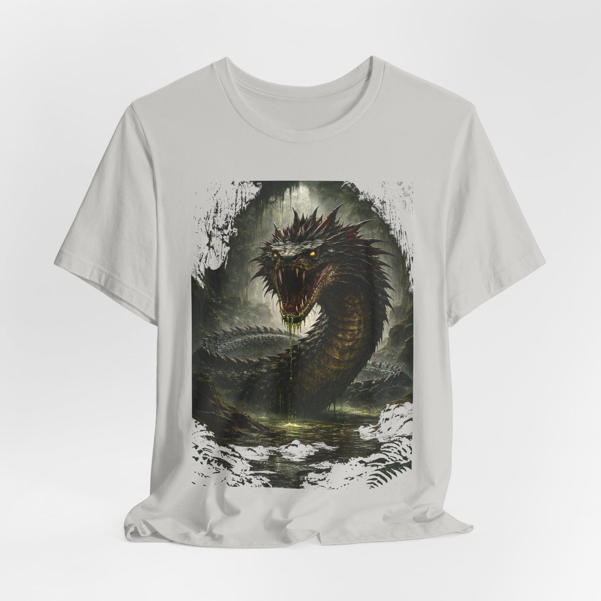 Basilisk Sea Serpent Graphic Tee — Dark Mythical Dragon Shirt