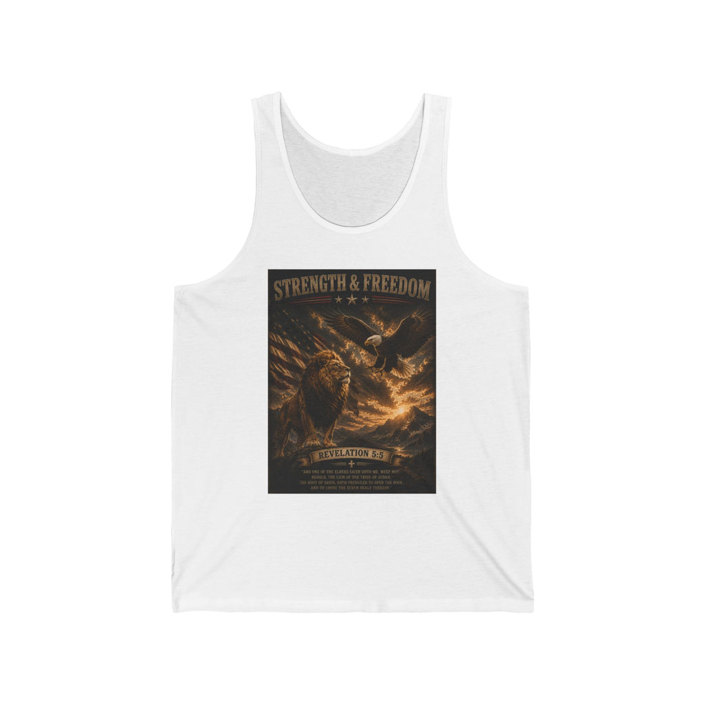 Strength & Freedom Eagle Tank Top — Patriotic Vintage Warrior Design