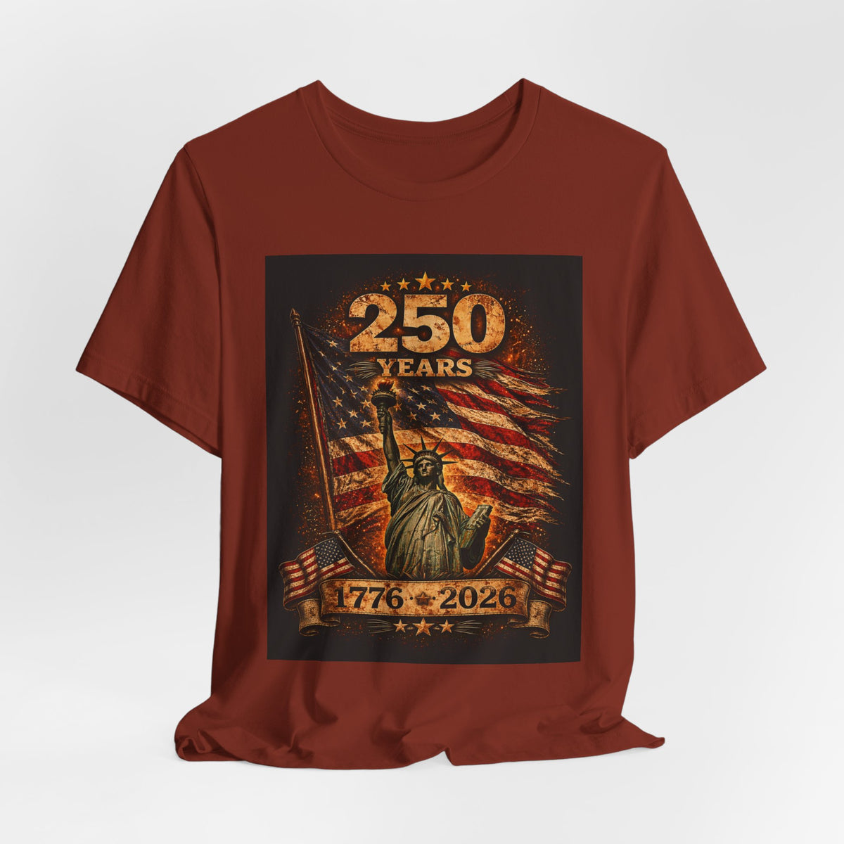 250 Years USA Liberty T-Shirt – 1776-2026 American Flag & Statue of Liberty Tee