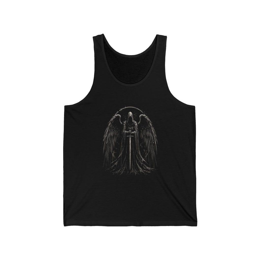 Gothic Angel Sword Tank Top — Dark Winged Guardian Graphic Tank