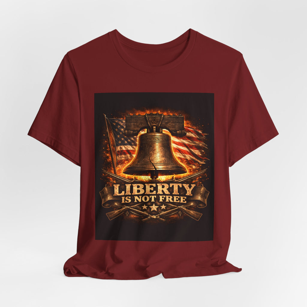 Liberty Is Not Free T-Shirt — Patriotic American Flag & Bell Tee