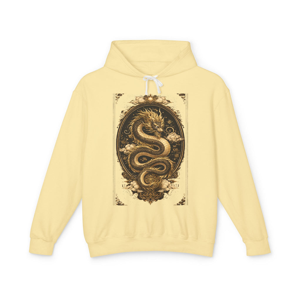 Golden Dragon Hoodie — Vintage Oriental Serpent Graphic Sweatshirt