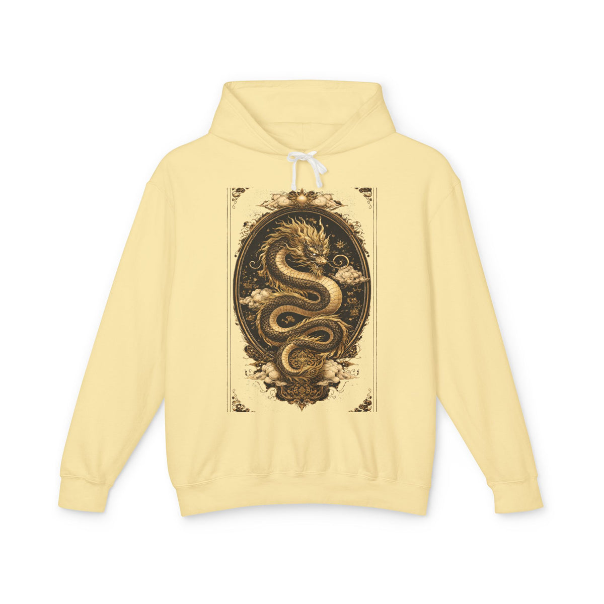 Golden Dragon Hoodie — Vintage Oriental Serpent Graphic Sweatshirt