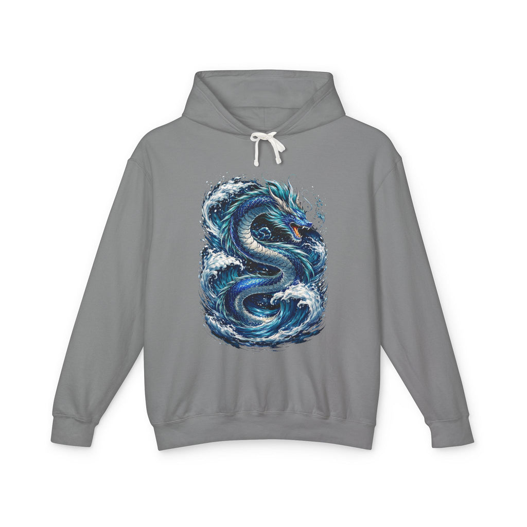 Dragon Wave Hoodie — Blue Sea Serpent Graphic Sweatshirt