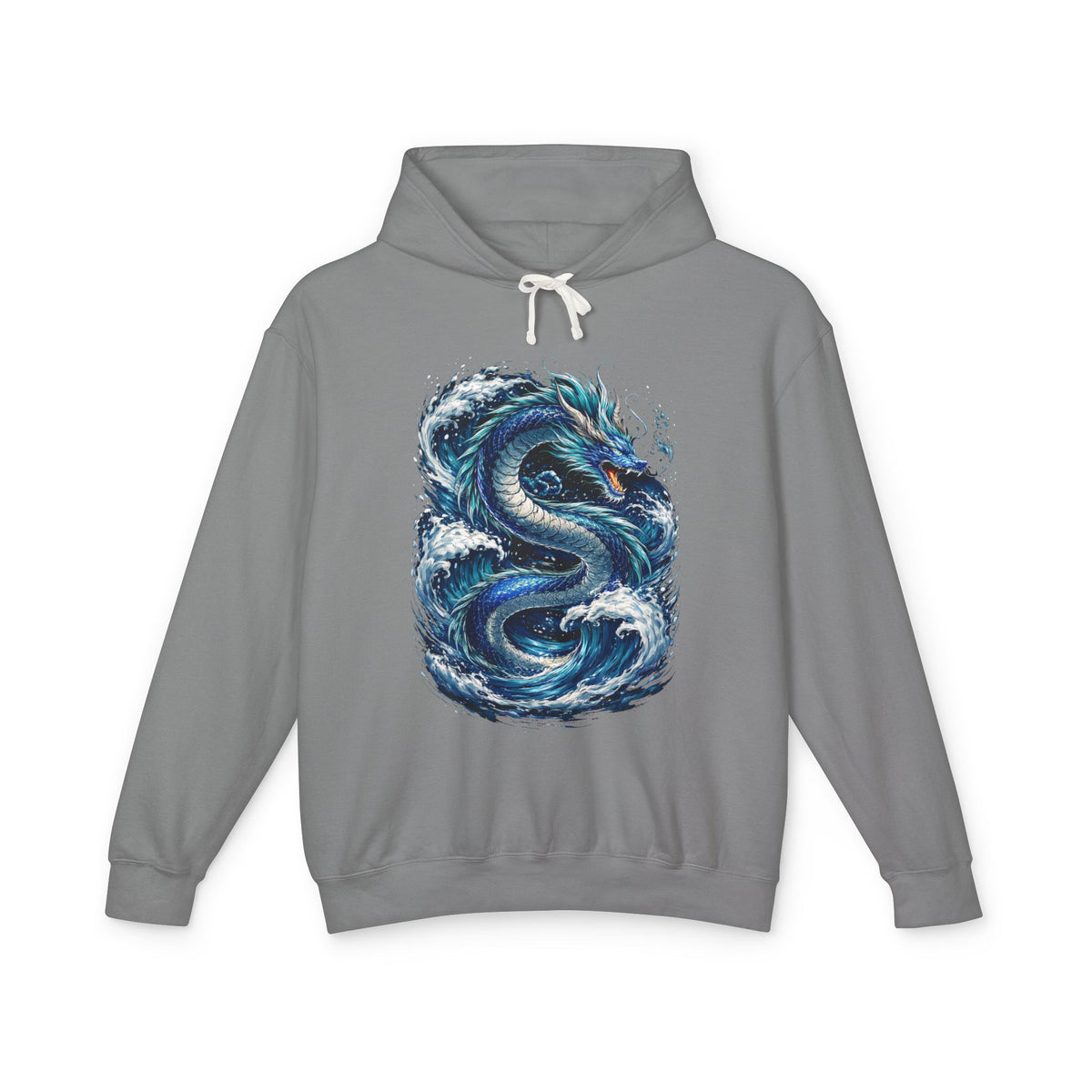 Dragon Wave Hoodie — Blue Sea Serpent Graphic Sweatshirt