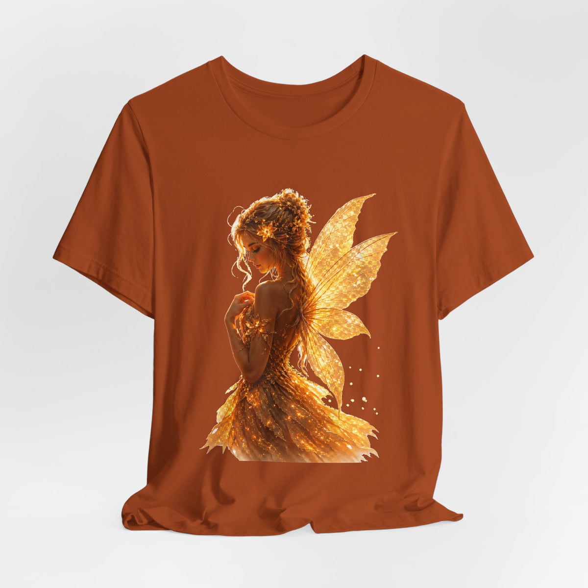 Golden Fairy T‑Shirt — Sparkling Fairy Silhouette Tee
