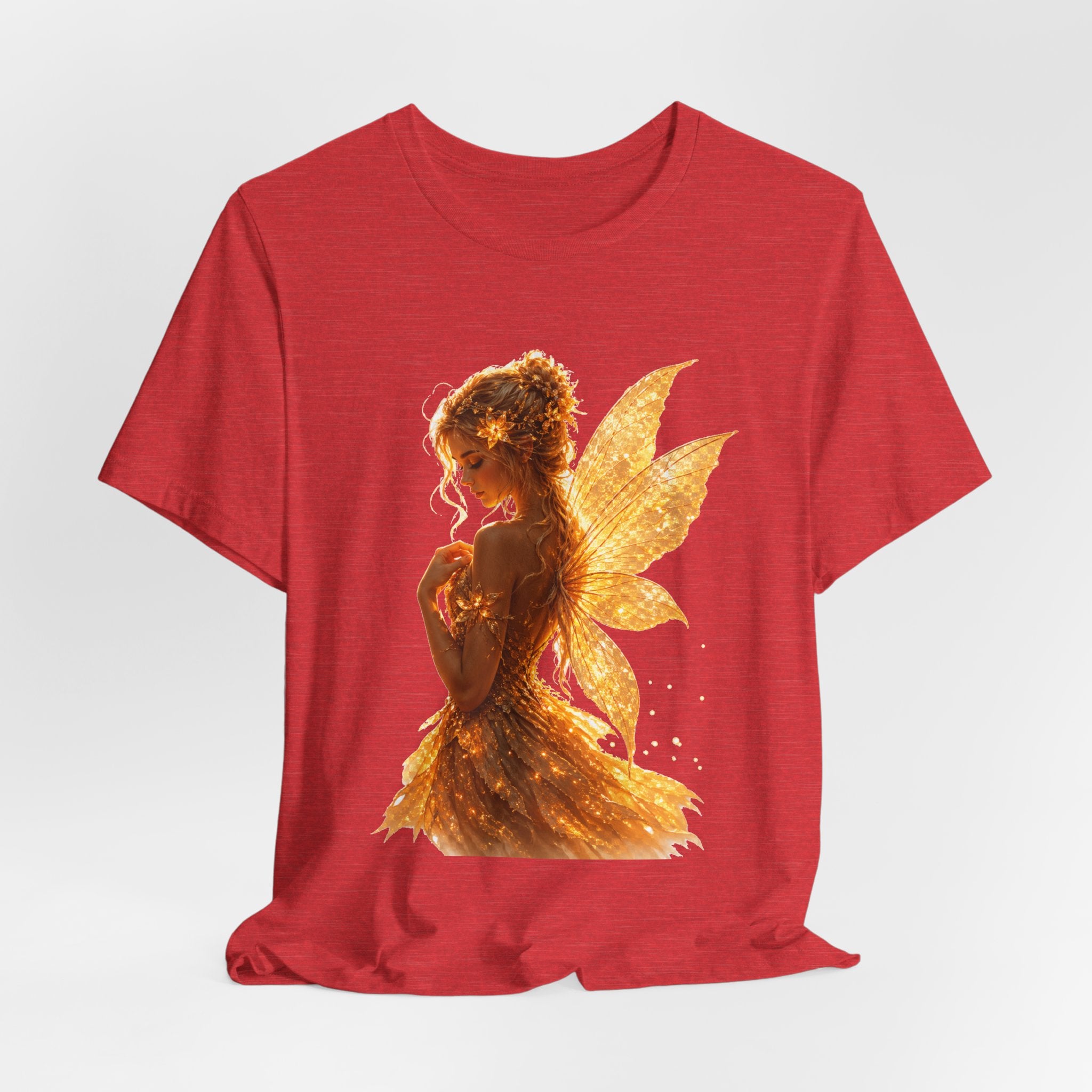 Golden Fairy T‑Shirt — Sparkling Fairy Silhouette Tee