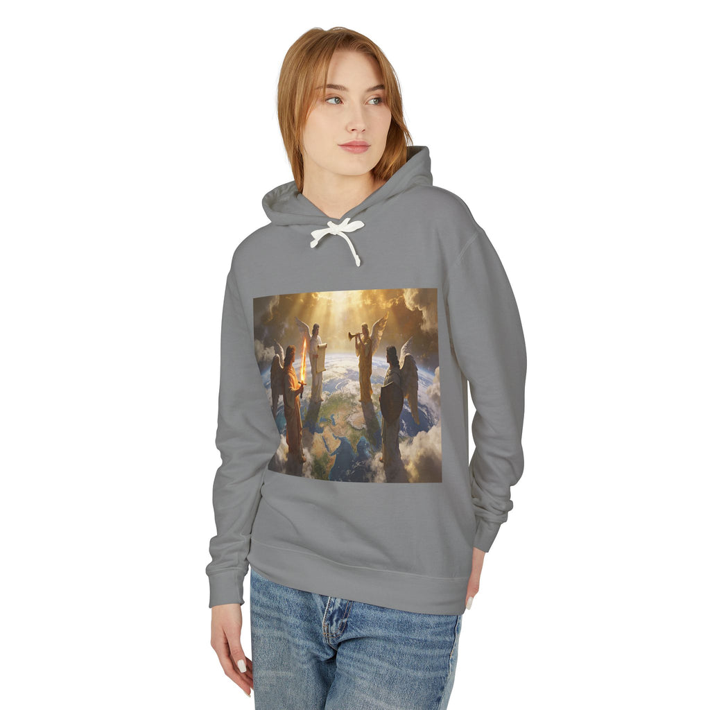 The Seven Trumpets-Angel Choir Hoodie — Heavenly Light Spiritual Graphic Pullover