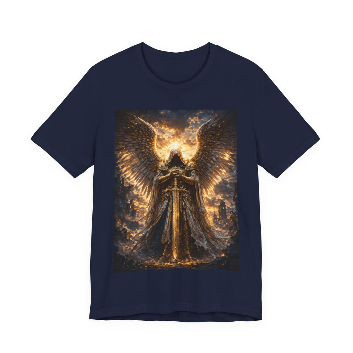 Angel Guardian T-Shirt — Golden Warrior Wings Graphic Tee