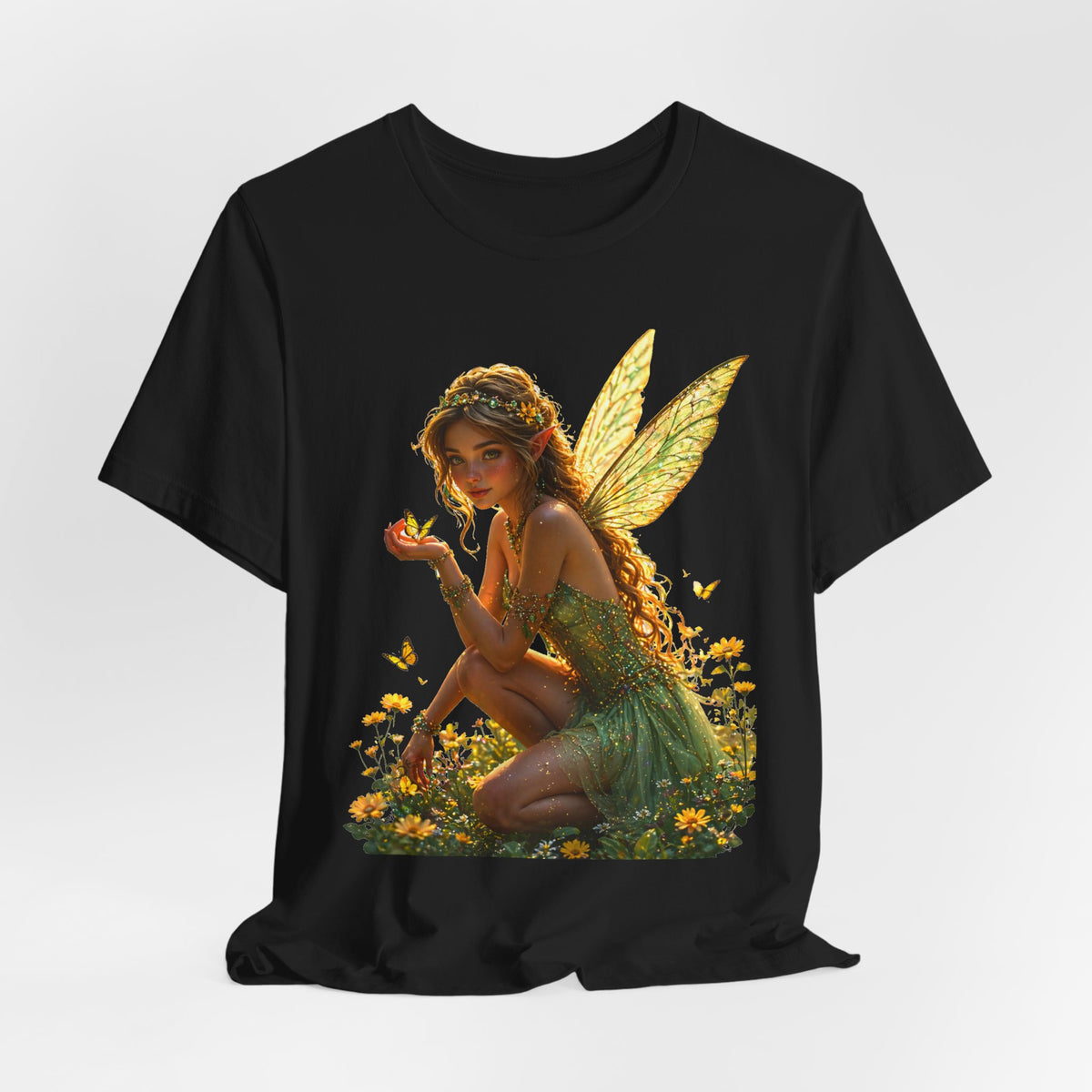 Fairy Garden T‑Shirt — Whimsical Sunlit Fairy Illustration Tee