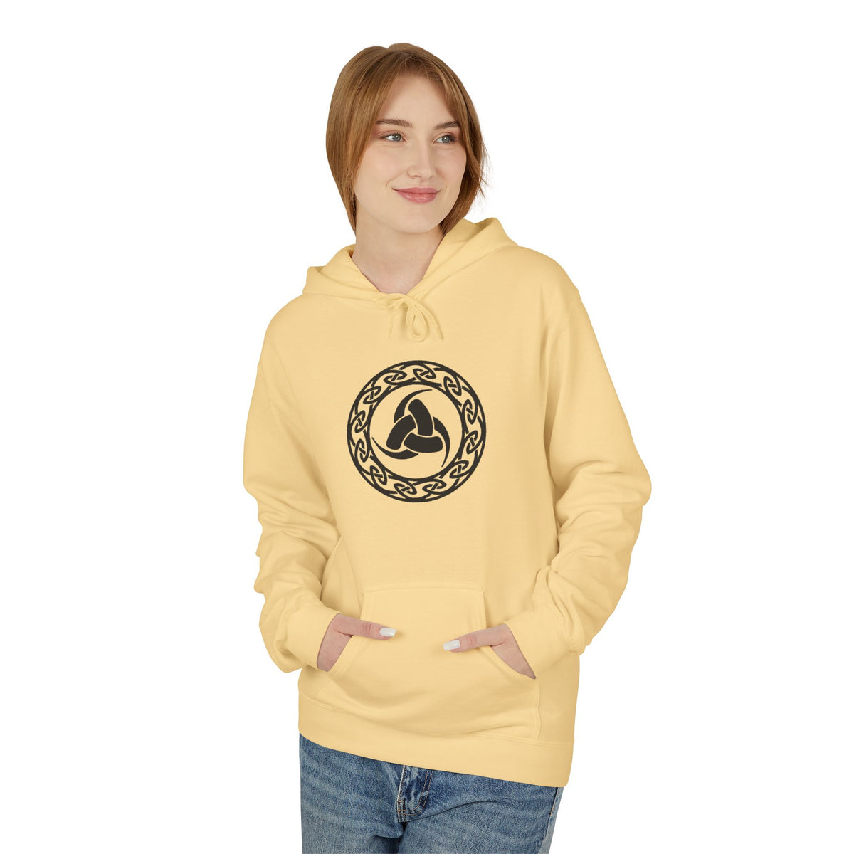 Viking Helm Knot Hoodie — Norse Valknut Symbol -The Triple Horn of Odin – The Horn Triskelion