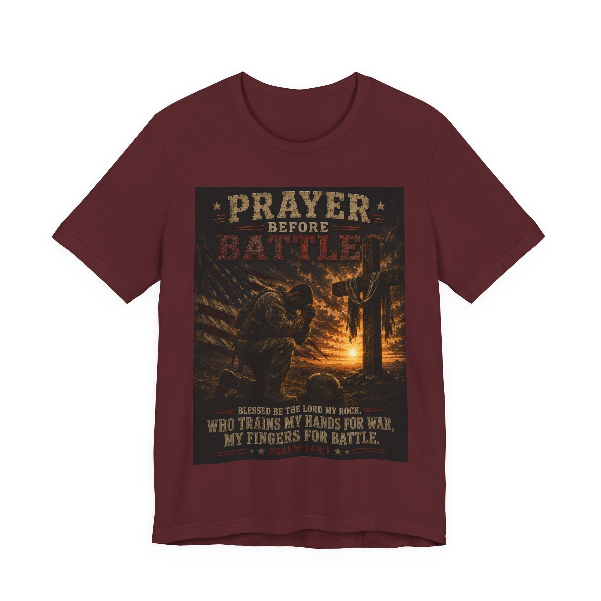 Prayer Before Battle T-Shirt — Christian Military Faith Tee